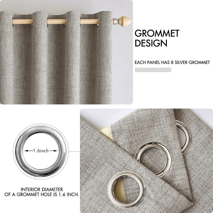 MIULEE 100% Blackout Linen Curtains - Image 4