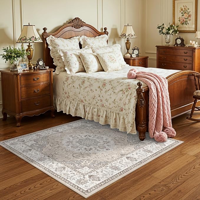 4x4 Washable Square Area Rug: Soft Entryway Kitchen Carpet - Image 3