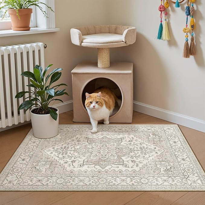 Madane Washable Area Rug 2x3 Small Entryway Rugs Non-Slip, Low Pile Floor Carpet - Image 3