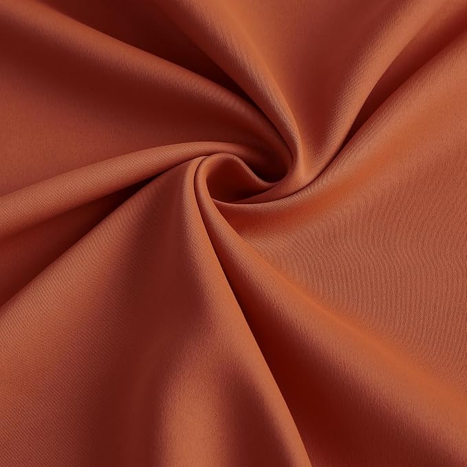 Antique Copper Burnt Orange Pinch Pleated Blackout Curtains - Image 7