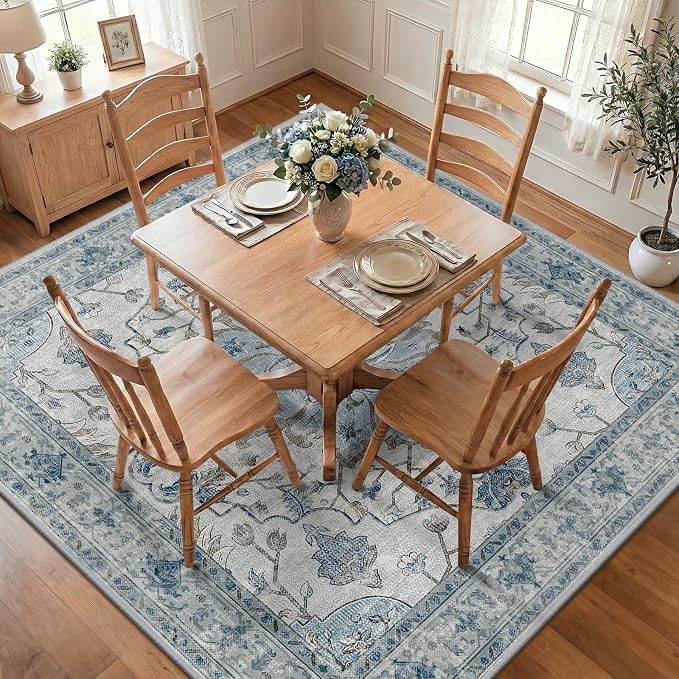 RELEANY Washable Area Rug, Square 8'x8', Water Repellent, Pet Friendly - Image 2