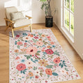 DUKINO 3x5 Area Rug, Floral Washable Rug by DUKINO