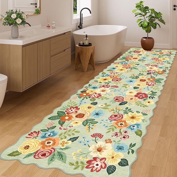 DUKINO 3x10 Runner Rug, Non Slip Floral Washable Rug - Image 5