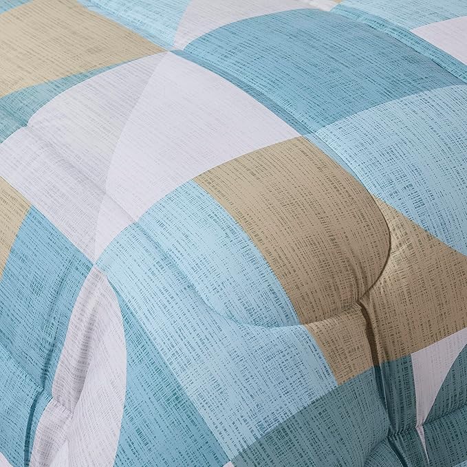 Geometric Comforter Set King Size with Sheets Bed in a Bag – Deep Pocket Fitted Sheet with Elastic Corners, Cozy Comforter, Pillowcases & Shams – Soft Microfiber All Season Bedding – Machine Washable