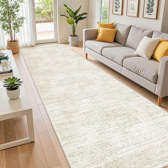 2'6 x 10' Runner Rug Non Slip, Washable Kitchen Rugs, Living Room, Long Rug - Image 5