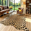 Western Faux Leopard Rug, Animal Print Cheetah Rugs, 4.6 x 5.2 Ft | Premium by AROGANAREARUG