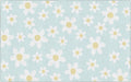Flagship Carpets Schoolgirl Style White Daisies on Blue Educational Area Rug for Kids Room Seating Décor, Children's Classroom, Play Carpet for Teaching and Playroom, 7'6" x 12'