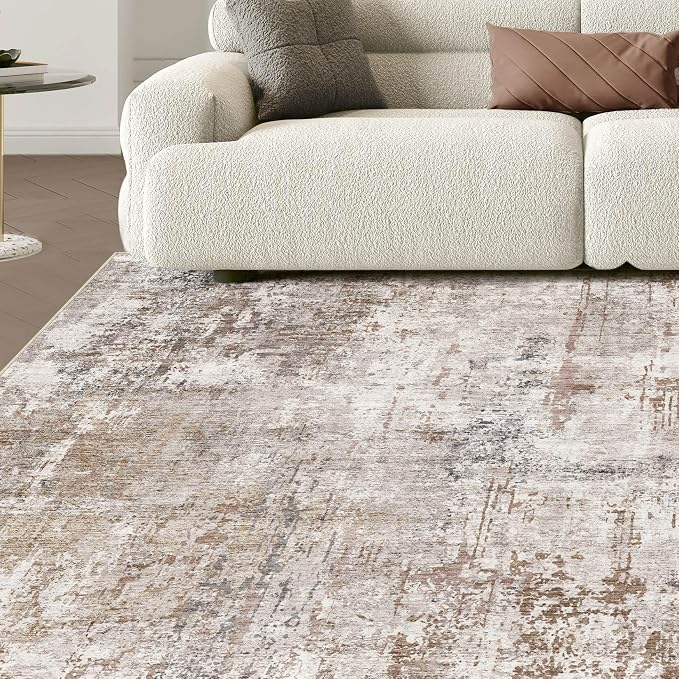 UERMEI Square Area Rugs : Washable 10x10 Neutral Modern Abstract Carpet - Image 7