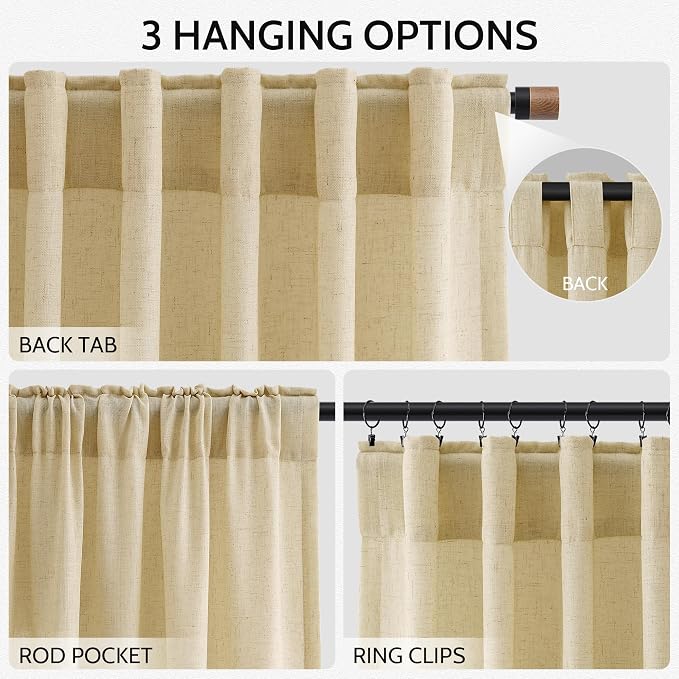 Modern Farmhouse Curtains Linen - Image 2