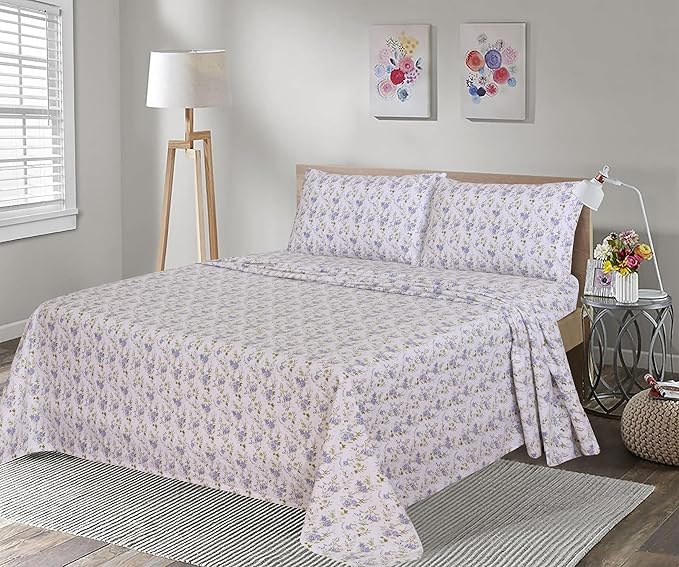 RUVANTI Flannel Sheets King Size - 100% Cotton Brushed King Size Sheets Set - Deep Pockets 16 Inches Bed Sheets - All Seasons Breathable & Extra Soft - Warm & Cozy, 4 Piece, Sand Rose