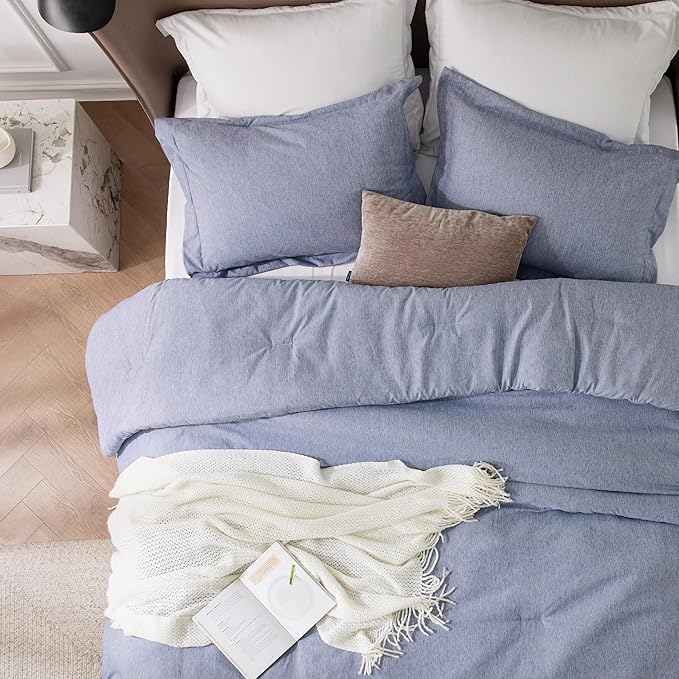 Bedsure Full Comforter Set - Navy Blue Soft Bedding for All Seasons, Cationic Dyed Bed Set, 3 Pieces, 1 Full Size Comforter (82"x86") and 2 Pillow Shams (20"x26"+2")