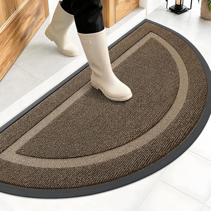 OLANLY Half Circle Front Door Mat Outside 47x23 All-Season Rubber Doormat | by OLANLY