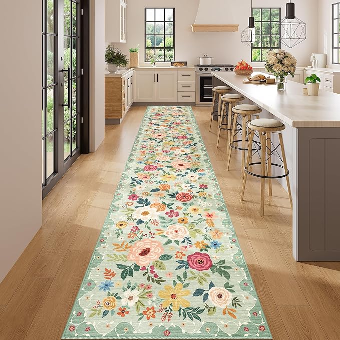 DUKINO 2x14 Runner Rug, Washable Long Kitchen Runner Rug Non Slip, Low Pile - Image 3