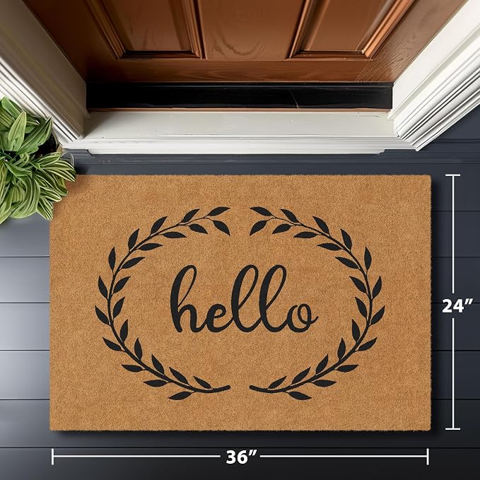 Barnyard Designs Natural Coco Coir Non-Slip Doormat | Heavy-Duty Welcome Mat - Image 3