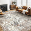 LOONGRUG 5x8 Area Rug Washable Neutral Modern Living Room Rugs Brown | Abstract by LOONGRUG