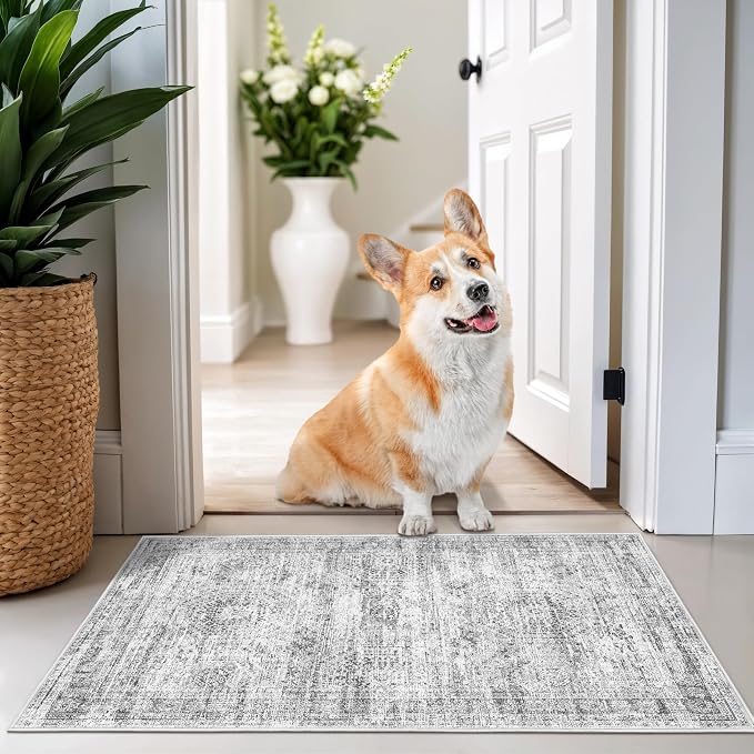 2x3 Rug Non Slip, Small Washable Entryway Rug, Runner by Restydon