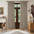 Pleated Blackout Dark Flax 120 Inch Long Curtains Double Layer | Viral Pinch by Twodrapes
