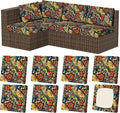 8Pcs Outdoor Cushion Covers, Stretch Patio Furniture Couch Chair Slipcovers | by VORSHAPE