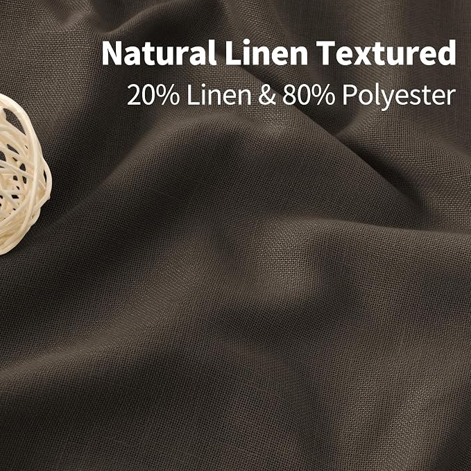YoungsTex Extra Long Brown Linen Curtains 95 Inch Length - Image 4