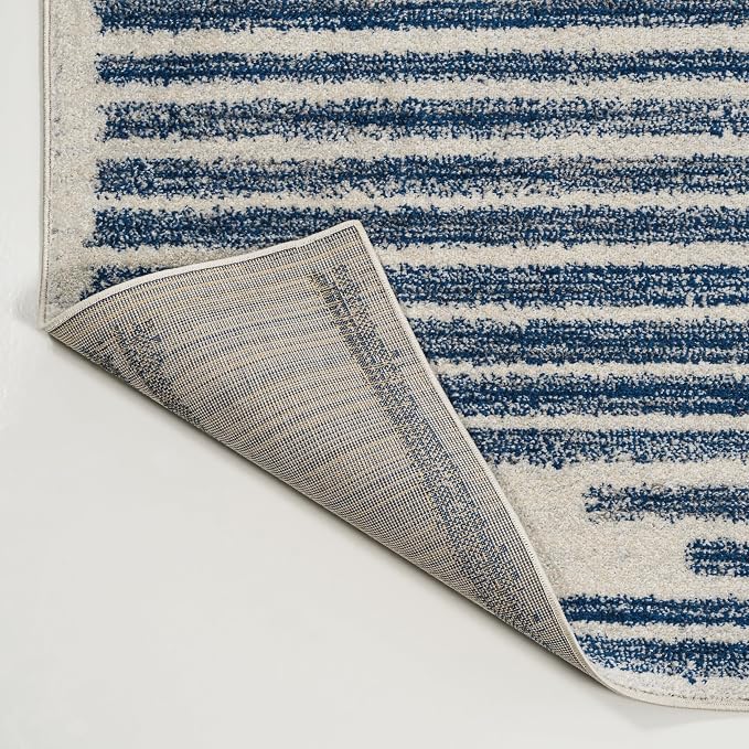 JONATHAN Y Khalil Modern Berber Stripe Cream/Navy Indoor Area Rug, Contemporary - Image 9