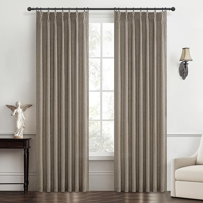 Memory Shape Pinch Pleated 86 Inch Curtains 2 Panels Set by PleatedDrapes
