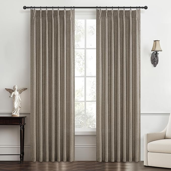 Custom Memory Shape Pinch Pleated 78 Inch Dining Room Curtains 2 Panels Set by PleatedDrapes