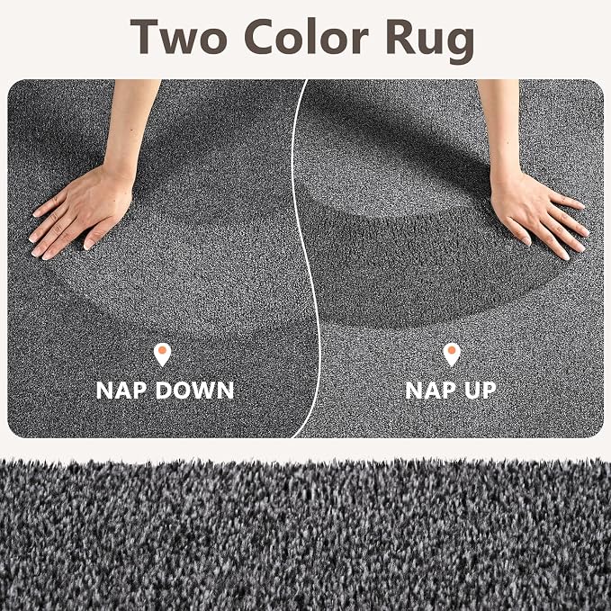 2x6 Black/White Runner Rug Washable Non-Slip - Image 9
