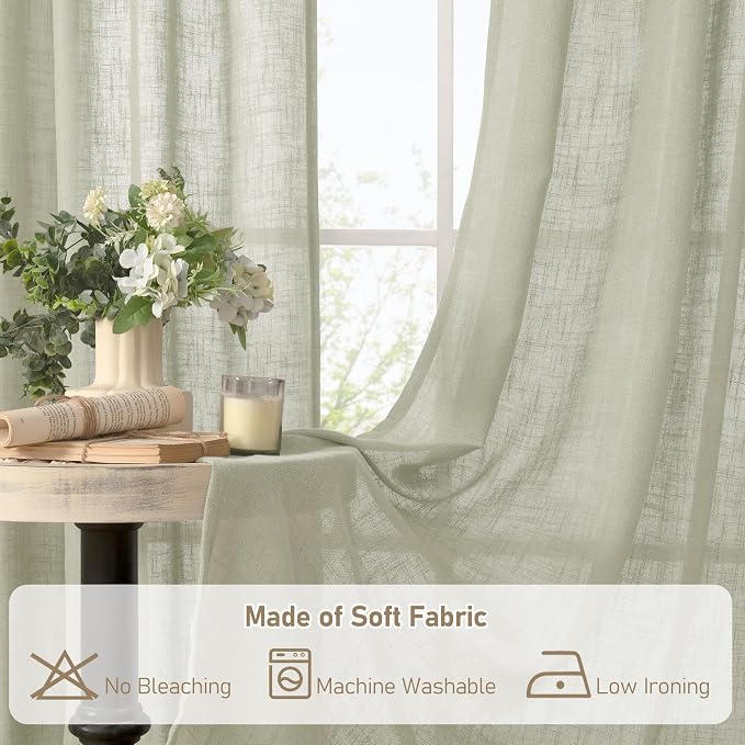 Sage Grey Linen Curtains 72 Inch - Image 9
