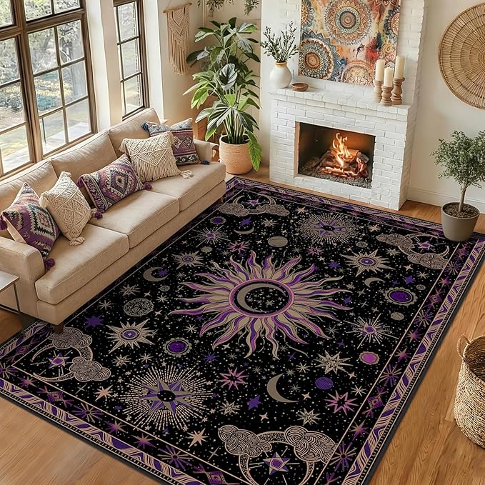 Vacuum-Friendly, 8x10 Washable Area Rug by meejou
