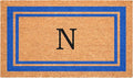 Calloway Mills 152972436N Blue Border 24" x 36" Monogram Doormat by Callowaymills