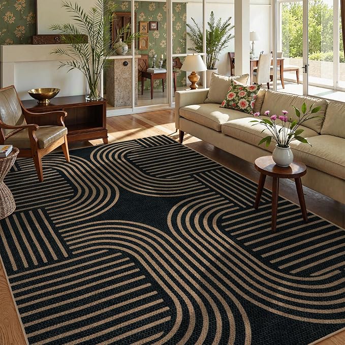 Lahome Modern Geometric Easy Jute Rug, 6x9 Area Rugs by Lahome