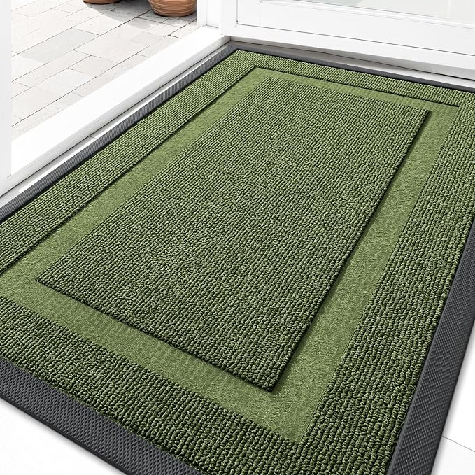 OLANLY Front Door Mat Outside 33x21, All-Season Heavy-Duty Rubber Doormat | by OLANLY