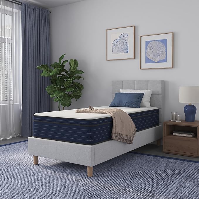 NapQueen Twin Size, 10 Inch New Victoria Hybrid Cooling Gel Infused Pocket Spring and Memory Foam Mattress, Bed in a Box, CertiPUR-US Certified