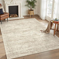 Soalmost 6x9 Area Rug for Living Room Washable Rugs Non-Slip Beige | Low-Pile by Soalmost