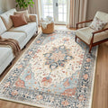 RELEANY Washable Area Rug, Water Repellent, Pet Friendly, Vintage Floral Boho by RELEANY