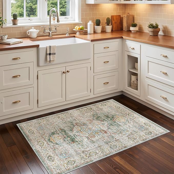 Madane Washable Area Rug 2x3 Small Entryway Rugs Non-Slip, Low Pile Floor Carpet - Image 2