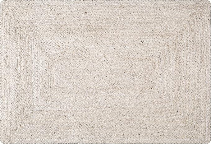 Hausattire Hand Woven Jute Braided Rug, 2x3 ft, Off-White | 100% natural jute - Image 4