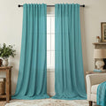 Mid Century Modern Teal Curtains 96 Inches Long 2 Panels by Pitalk