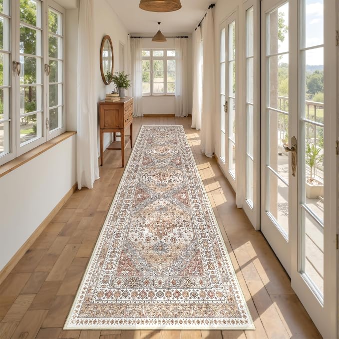 Runner Rug 2x10, Vintage Washable Rugs - Image 3