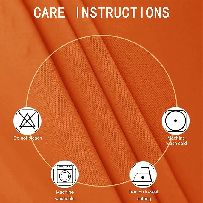 Blackout Curtains 42 x 84 inch/Orange Curtains Set of 2 Panels/Thermal - Image 4
