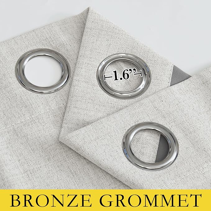 NICETOWN Snowbound Vintage Linen 100% Blackout Curtains - Image 7