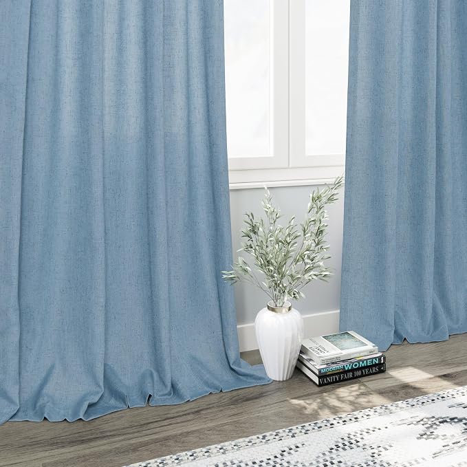 Blue Curtains 132 Inches Long 2 Panels - Image 6