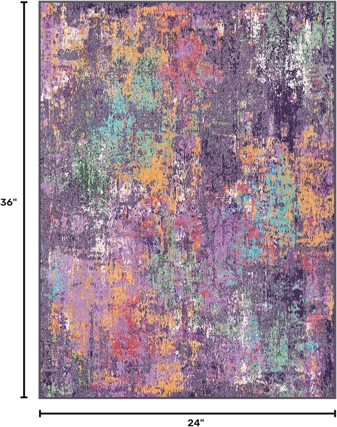 RELEANY Washable 2'x3' Abstract Area Rug - Image 2