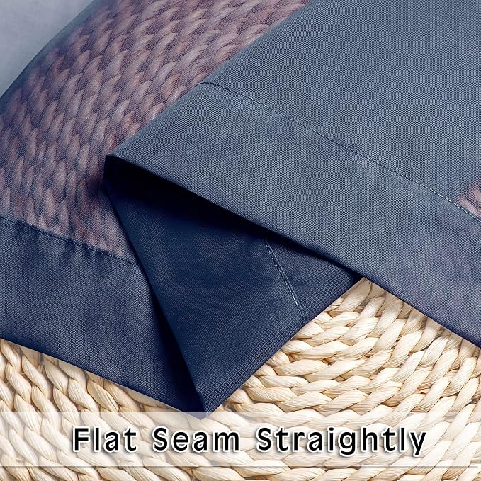 2 Panels Sheer Navy Blue Curtains 54 Inches Length Window Treatment - Image 5