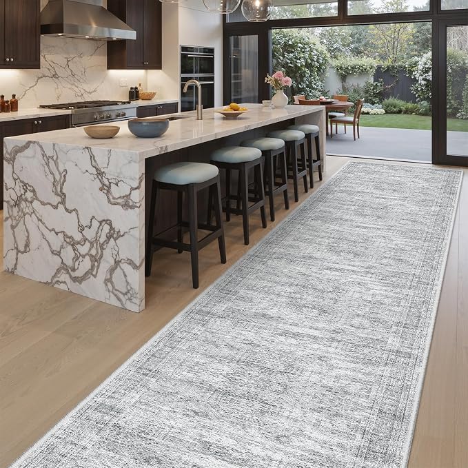 Soalmost Washable Hallway Runner Rug 3x18 Kitchen Entry Rugs Non-Slip, Foldable by Soalmost