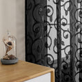 Furman Sheer Curtains 45 Inch Long 2 Panels Set, Airy Jacquard Clip Short Voile by OWENIE