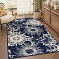 Findosom Washable Area Rug 3x5, Non Slip High-Low Textured Floral Rugs by Findosom