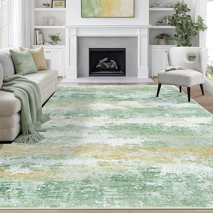 Aelenmu 9x12 Area Rugs for Living Room Washable Bedroom Dining Room Green | by Aelenmu
