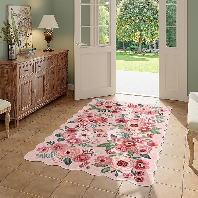 DUKINO 3x5 Area Rugs, Non Slip Floral Washable Rug - Image 7
