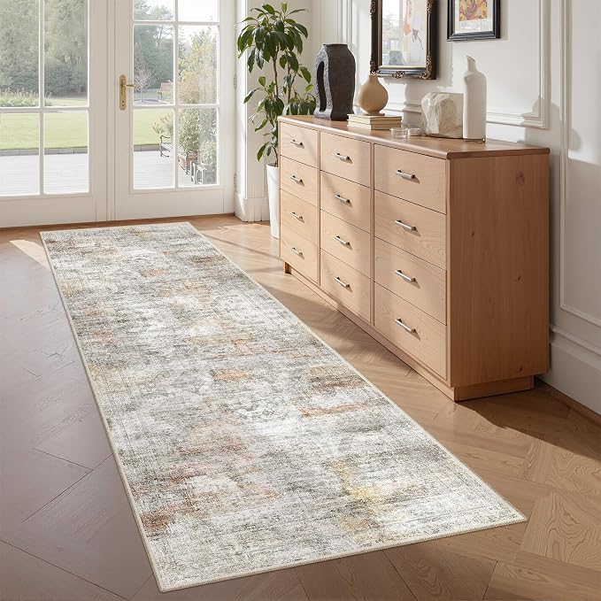 2x6 Runner Rug Non Slip, Washable Hallway Runner Rug, Nursery Room, Soft Runner by Restydon